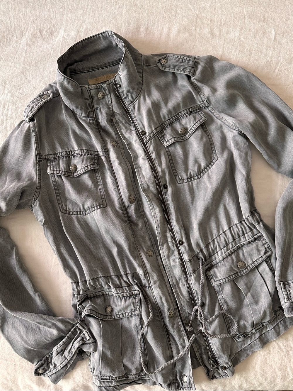 Max Jeans - 100% Tencel Faded Gray Utility Jacket (Size XS/S)